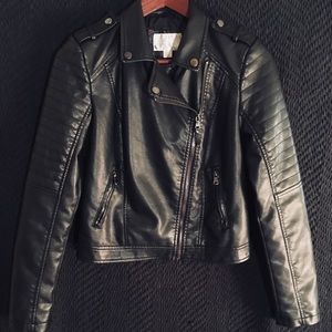 Xhiliration-Women’s Faux Leather Moto Jacket